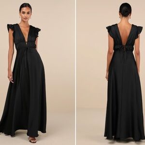 LULU's Prom Wedding Romantic Sexy Flowy Elegant Sophisticated Maxi Dress